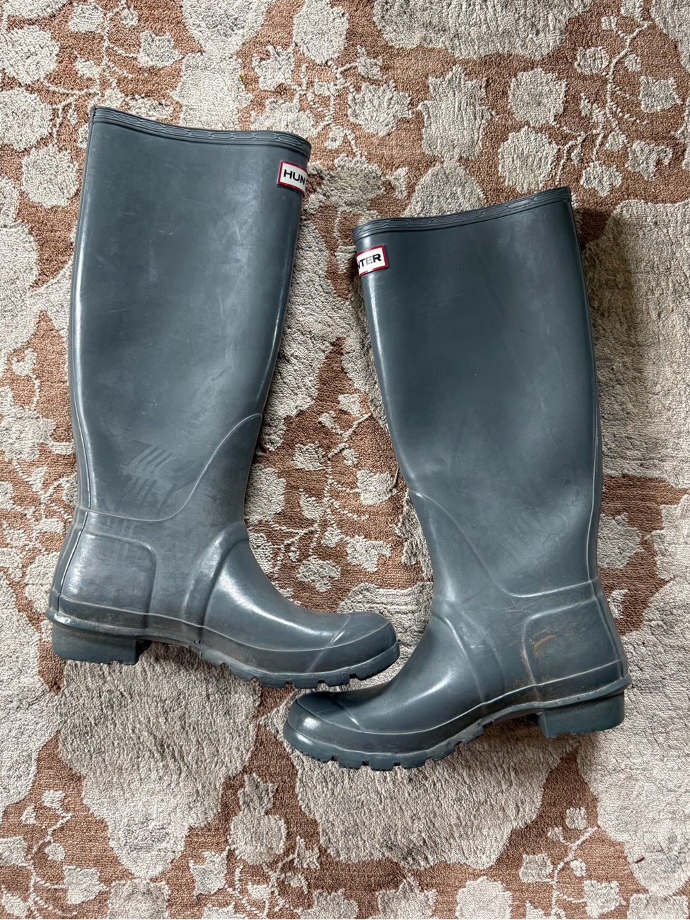Hunter wellies knee high rain boots gray sz 9 - Picture 10 of 12